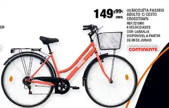Continente Bicicleta Passeio Adulto C/Cesto Crosstown promoção