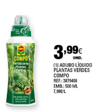 Continente Adubo Líquido Plantas Verdes Compo 500ml promoção