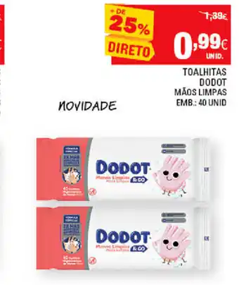 Continente Toalhas Dodot Mãos Limpas 40 Unid promoção