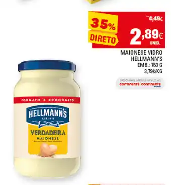 Continente Maionese Vidro Hellmann's 763g promoção