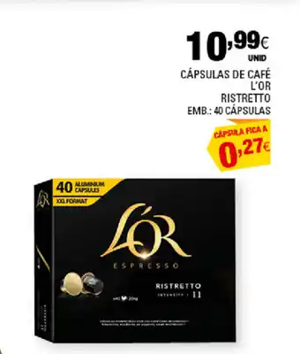 Continente Cápsulas de Café L'Or Ristretto 40Cápsulas promoção