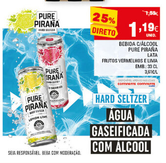 Continente Bebida C/Álcool Pure Pirana 33cl promoção