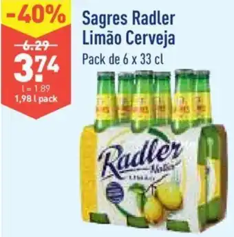 ALDI Sagres Radler Limão Cerveja 6 x 33cl promoção