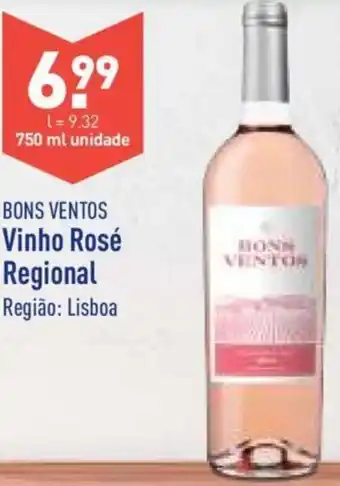 ALDI Bons Ventos Vinho Rosé Regional 750ml promoção