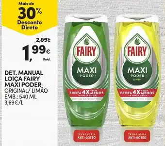 Continente Det. Manual Loiça Fairy Maxi Poder 540ml promoção