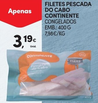 Continente Filetes Pescada do Cabo Continente 400g promoção