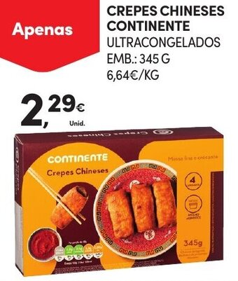 Continente Crepes Chineses Continente 345g promoção
