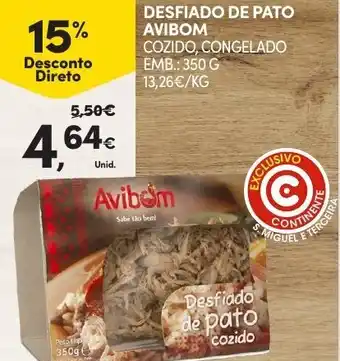Continente Desfiado de Pato Avibom 350g promoção