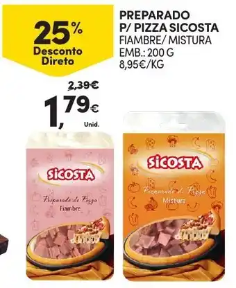 Continente Preparado p/Pizza Sicosta 200g promoção