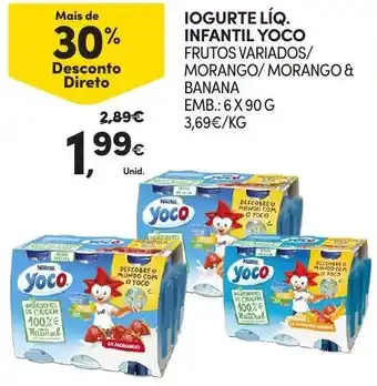 Continente Iogurte Líquido Infantil Yoco 6x90g promoção