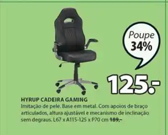 JYSK Hyrup Cadeira Gaming promoção