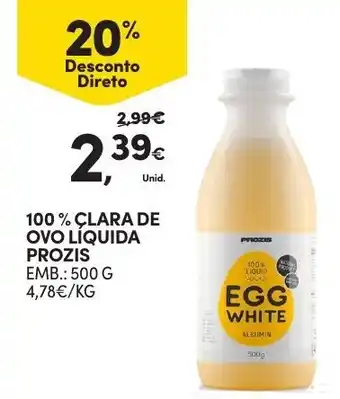 Continente Clara de Ovo Liquida Prozis 500g promoção