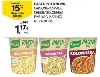 Continente Pasta Pot Knorr 62g/68g promoção