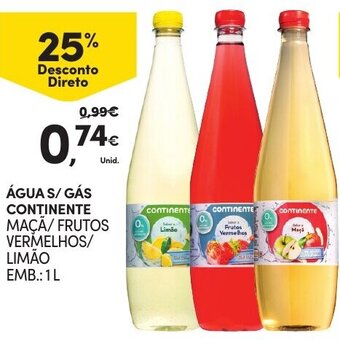 Continente Água s/Gás Continente 1L promoção