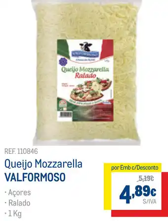 Makro Queijo Mozzarella Valformoso 1kg promoção