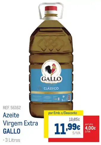 Makro Azeite Virgem Extra Gallo 3L promoção