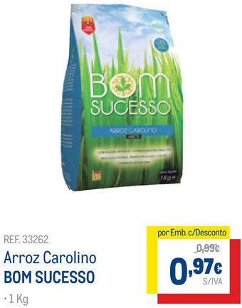 Makro Arroz Carolino Bom Sucesso 1kg promoção