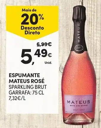 Continente Espumante Mateus Rosé 75cl promoção