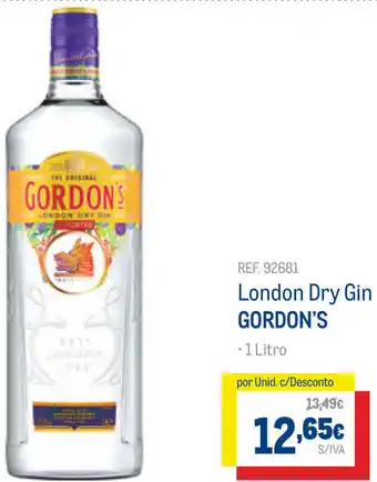 London Dry Gin Gordon's 1L