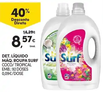 Continente Det. Liq. Máq. Roupa Surf 92 doses promoção