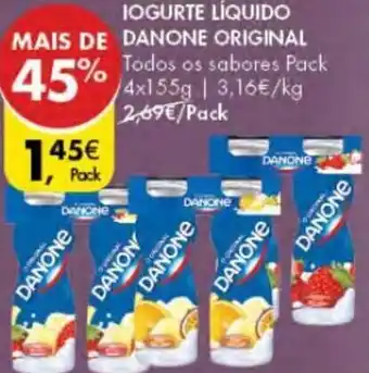 Pingo Doce Iogurte Líquido Danone Original 4x155g promoção