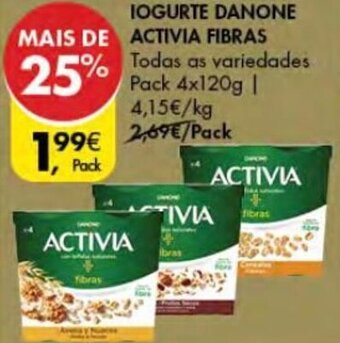 Iogurte Danone Activia Fibras 4 x 120g