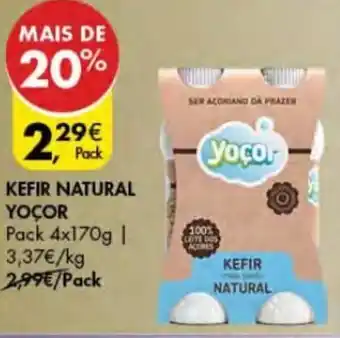 Pingo Doce Kefir Natural Yoçor 4 x 170g promoção