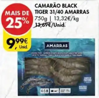 Camarão Black Tiger 31/40 Amarras 750g