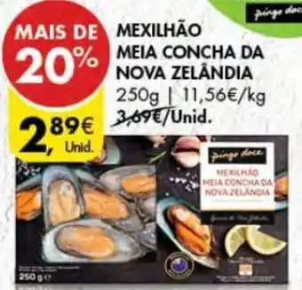 Pingo Doce Mexilhão Meia Concha da Nova Zelândia 250g promoção