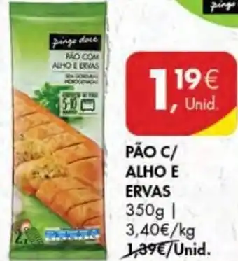 Pingo Doce Pão C/ Alho e Ervas 350g promoção
