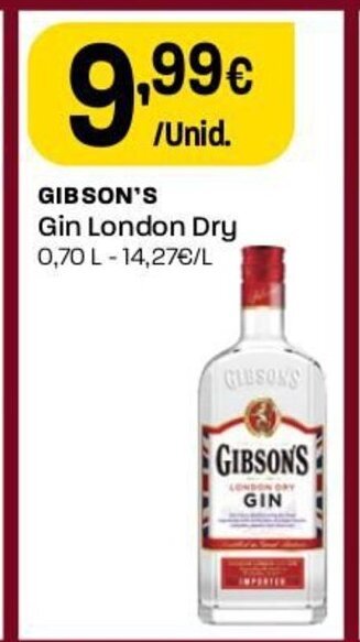 Intermarché Gibson's Gin London Dry 0.70L promoção