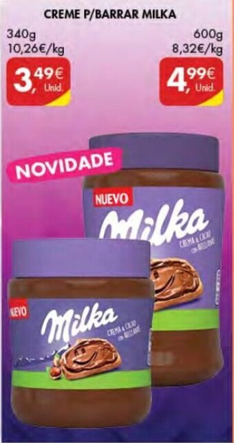 Pingo Doce Creme P/Barrar Milka 340g promoção