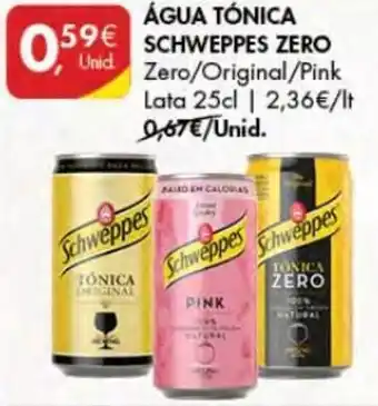 Pingo Doce Água Tónica Schweppes Zero 25cl promoção