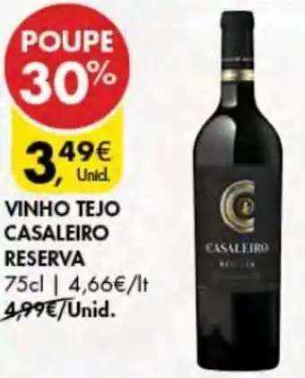 Pingo Doce Vinho Tejo Casaleiro Reserva 75cl promoção