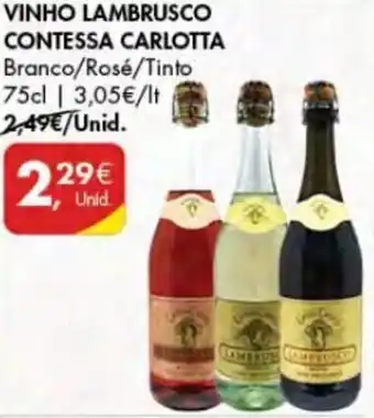 Pingo Doce Vinho Lambrusco Contessa Carlotta 75cl promoção