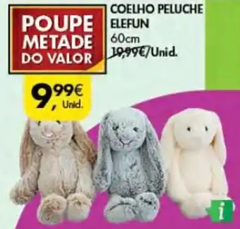 Pingo Doce Coelho Peluche Elefun 60cm promoção