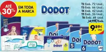 Fraldas Dodot Bebe Seco T2-72/T3-66/T4-62/T5-56/T6-48 unid