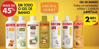 Pingo Doce Natural Honey Gel de Banho 650ml promoção