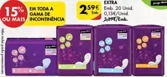 Pingo Doce Gama de Incontinéncia Extra 20 unid promoção