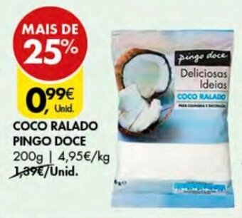 Pingo Doce Coco Ralado Pingo Doce 200g promoção