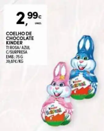 Continente Coelho de Chocolate Kinder 75g promoção