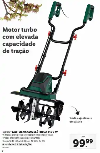 Lidl Parkside Motoenxada Elétrica 1400W promoção