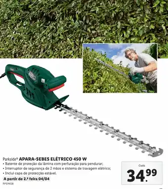 Lidl Parkside Apara-sebes Elétrico 450W promoção