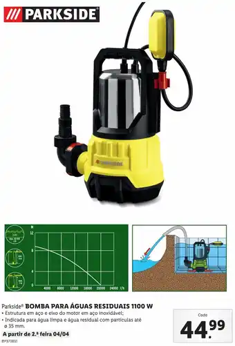 Lidl Parkside Bomba para Água  Residuais 110W promoção