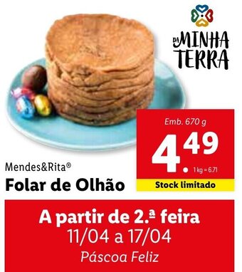 Lidl Mendes & Rita Folar de Olhão 670g promoção