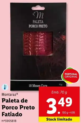 Montaraz Paleta de Porco Preto Fatiado 70g