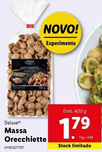 Lidl Deluxe Massa Orecchiette 400g promoção
