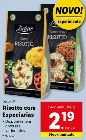 Lidl Deluxe Risotto com Especiarias 300g promoção