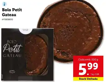 Lidl Bolo Petit Gateau 500g promoção