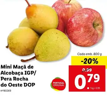 Lidl Mini Maçã de Alcobaça IGP/ Pera Rocha do Oeste DOP 800g promoção